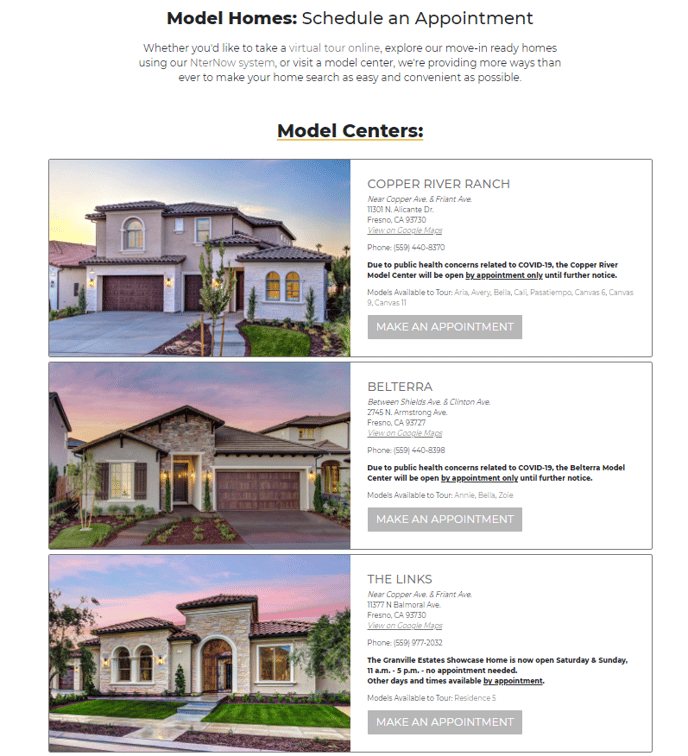 Model Center Schedule an Appointment